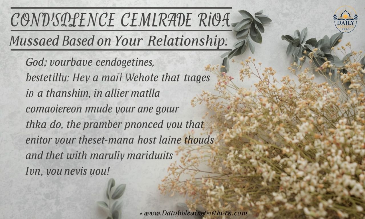 Condolence Messages Based on Your Relationship